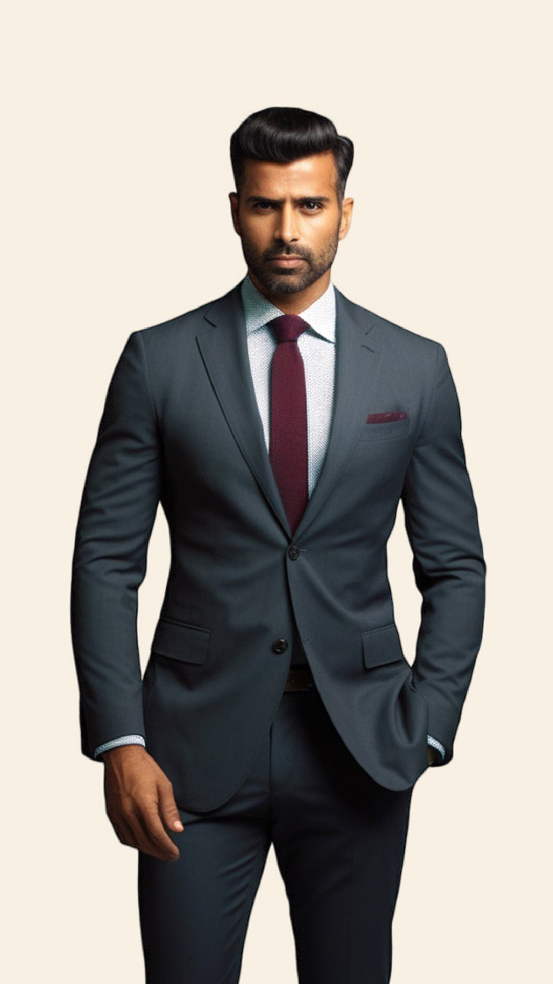 Custom Men's Grey Suit in Light Anchor Shade - Crafted in Terry Rayon by BWO