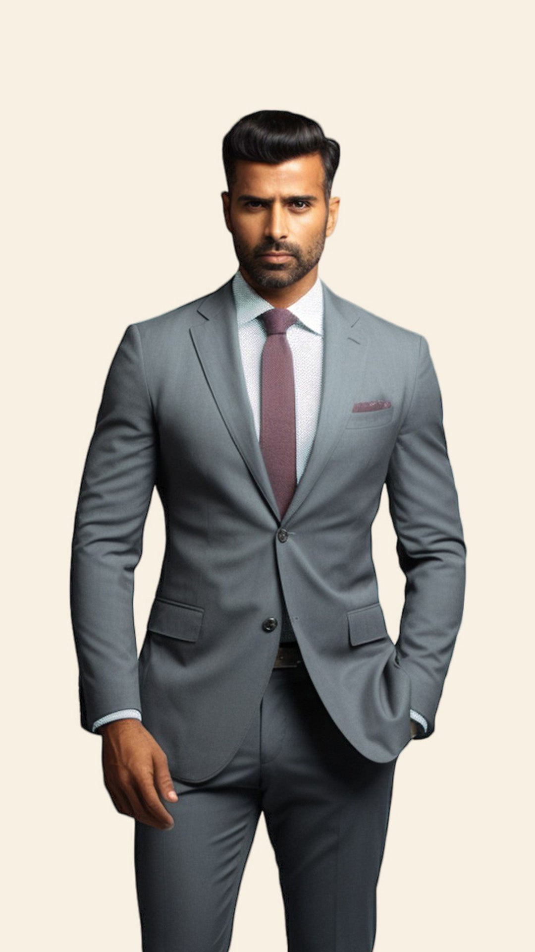 Custom Men's Grey Suit - Crafted in Terry Rayon by BWO