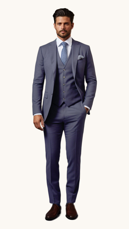 Bespoke Men's Three-Piece Grey Suit in Coin Shade - Crafted in Terry Rayon by BWO
