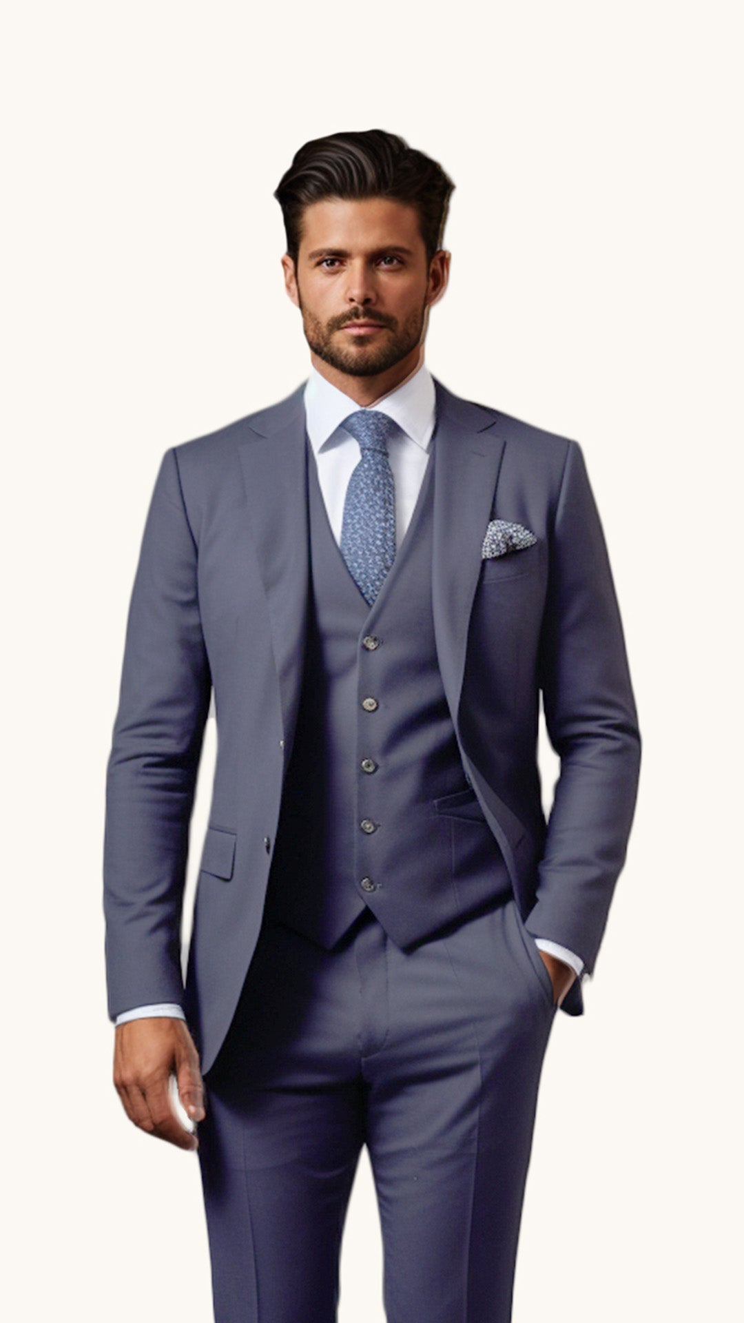 Bespoke Men's Three-Piece Grey Suit in Coin Shade - Crafted in Terry Rayon by BWO